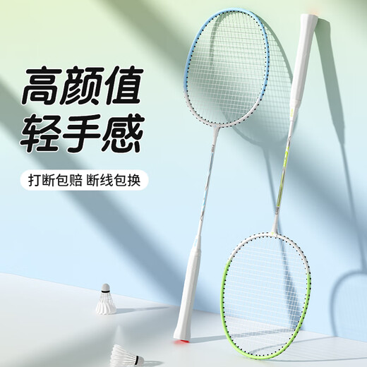 匹克 羽毛球拍对拍耐打成人学生套装训练比赛拍金铠甲 歌鸲蓝/紫色