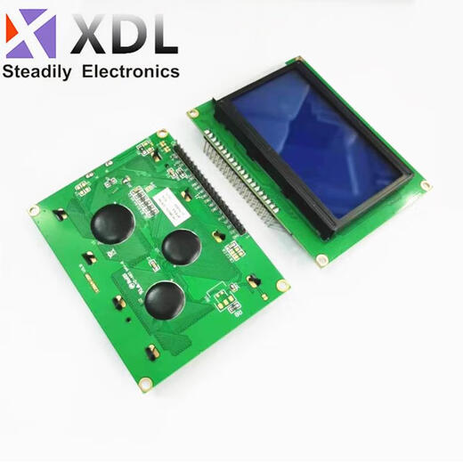 Blue screen LCD12864 display LCD screen with Chinese font library with backlight 128645V parallel serial port LCD12864 5V blue screen welding pin header