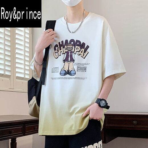 罗伊王子&Roy&prince短袖t恤男潮流12-15岁青少年学生13帅气半袖14大童宽松夏装上衣 6169紫色(单件短袖) 品质保证 L 95-120斤左右