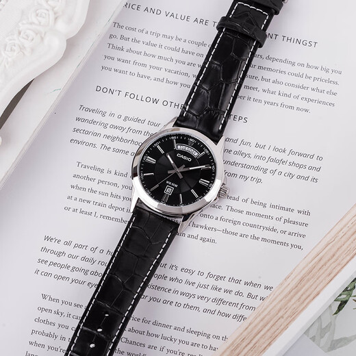 卡西欧（CASIO）简约商务日期显示不锈钢钢带防水男手表 MTP-1381L-1A