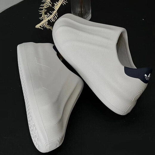 ADIDAS/阿迪达斯贝壳头 SUPERSTAR 男女三叶草经典一脚蹬时尚板鞋运动鞋 IF6180 浅灰白/藏青蓝 35.5