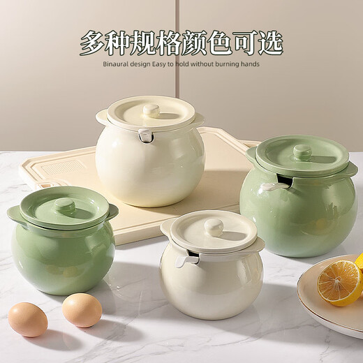 Weiai lard jar household ceramic high temperature resistant food grade oil jar meat oil chili red oil jar kitchen container with lid matcha green 2000ml+304 filter+spoon