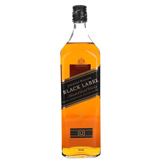 尊尼获加（JOHNNIE WALKER）黑方黑牌 12年 苏格兰 调和型威士忌 1000ml 进口洋酒