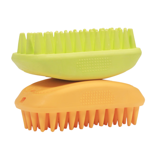 Dudai pet dog bath brush, rub bath and bath tool, Teddy Cokin fur special pet cleaning supplies, dog washing brush, mango yellow massage bath brush