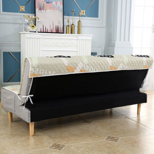 Xuxian full cover sofa cushion foldable sofa bed cover four-season universal non-slip sofa cover simple dual-purpose without armrests blue armrests 90*90