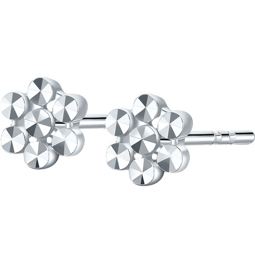 Liuguifu Jewelry PT950 Platinum Earrings Flowery Sparkling Platinum Stud Earrings for Women PT0200065 0.85g