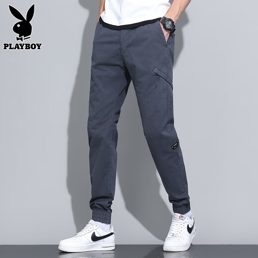 花花公子（PLAYBOY）工装休闲裤男夏季2025新款潮流宽松束脚裤子男士韩版百搭哈伦长裤 卡其Q-BLHH667 31