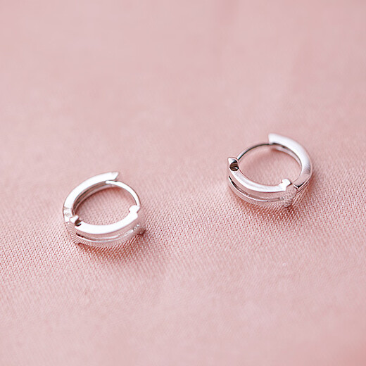 DL 1998 Fat Donglai same style 18k rose gold earrings, simple style, small earrings plated with mini circles, niche design, fashionable, rose gold, striped style 1 pair