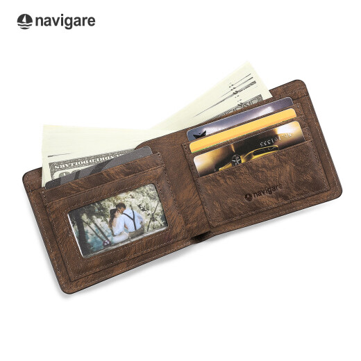 navigare意大利小帆船钱包男士复古真皮短款休闲钱夹皮夹卡包父亲节礼物