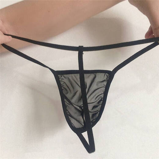 Men's Sexy Underwear Men's Self-Making Underwear Thong One Thread Thong Men's Sexy Mesh Men's Underwear 2 Pieces Red One Size