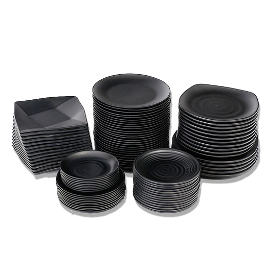Sweet and Ya Jingmamine disc commercial barbecue restaurant side dish imitation porcelain plate plastic tableware black frosted round barbecue plate LJP1098 10 packs