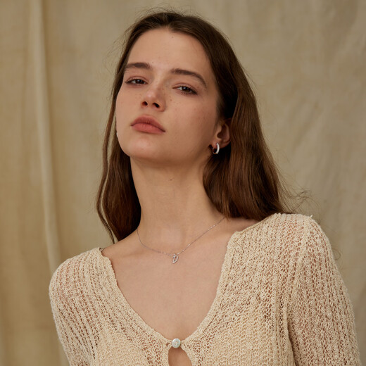 Arsis star's same style imprinted artistic letter necklace for women S925 silver clavicle chain niche design gift for girlfriend artistic letter necklace (Y)