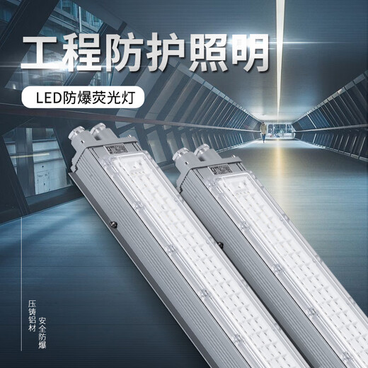 Qianyi led explosion-proof lamp double-tube fluorescent lamp explosion-proof industrial warehouse factory gas station explosion-proof lighting three-proof lamp engineering model 0.6 meters 70W