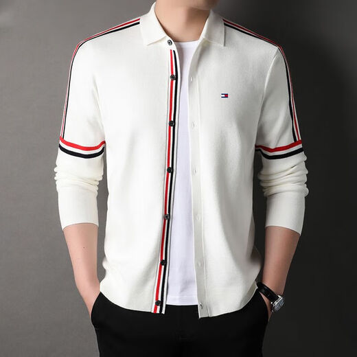 Tommybulltommy Autumn Button Strickjacke V-Ausschnitt-Revers-Pullover dünne einfache lässige und vielseitige Pulloverjacke Männer 9215-Gragen V-Ausschnitt 125/185 Vorgeschlagen 170-190jin [Jin ist 0,5 kg]