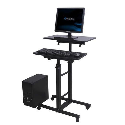 可调节高度的电脑桌床边升降电脑桌站立式笔记本电脑台移动床边 756E枫木15