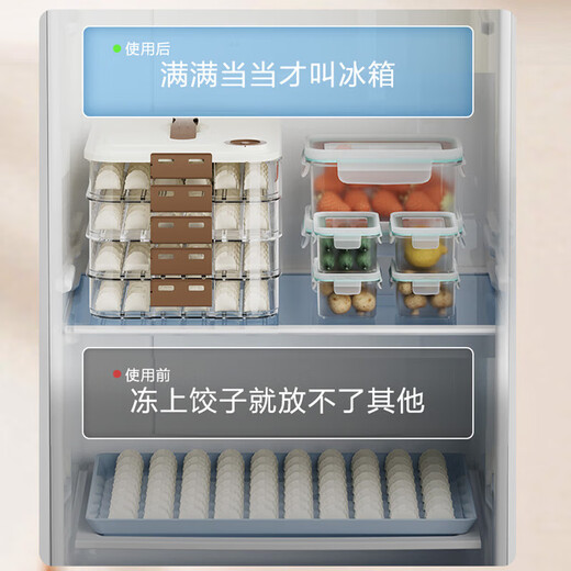 Made in Tokyo, dumpling refrigerator storage box, food contact grade dumpling and wonton freezer storage box (four layers and one lid)