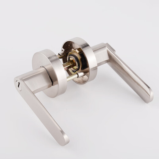 Huili's customized ball lock indoor bedroom three-pole handle lock room door lock ball lock modified handle round lock household universal type A round silver adjustable lock tongue 60/70 applicable 35-50mm universal type with key