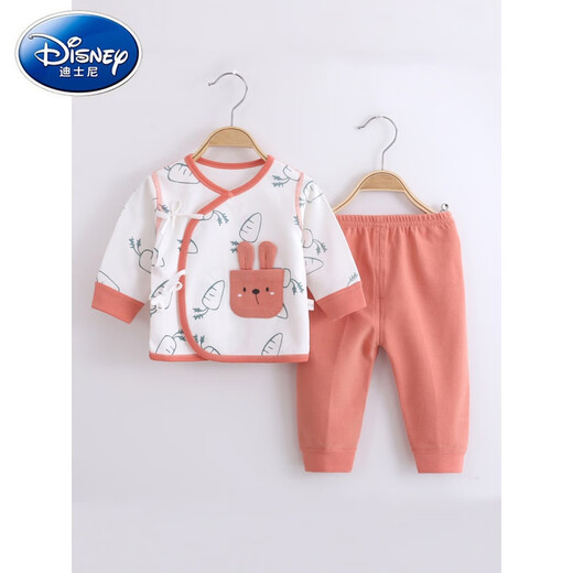 迪士尼（Disney）新生婴儿分体套装纯棉宝宝秋衣秋裤初生儿和尚满月服四季婴儿睡衣 11155黄色四季款 52 (建议新生儿8-10斤)