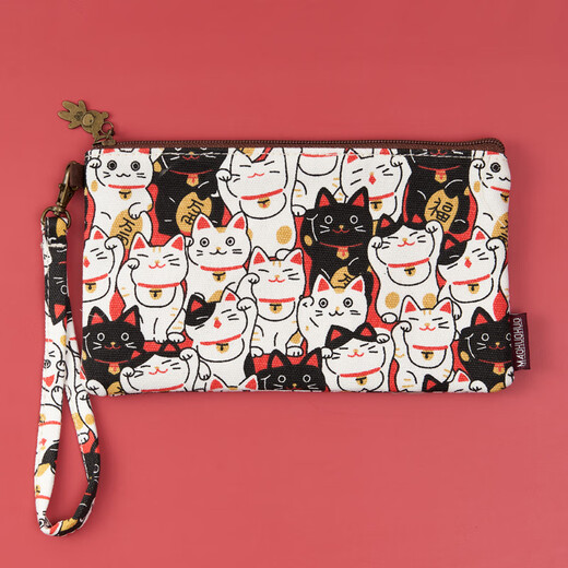 Craftsmanship chooses coin wallet clutch wallet women can put mobile phone handbag cartoon fabric wallet small canvas storage bag coin bag lotus color pink elephant