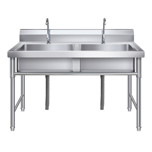 304 stainless steel vegetable sink commercial thawing three buckets hotel sink simple laundry pool school three sinks 2 pools double pool 100X50X80cm 1.0 thick