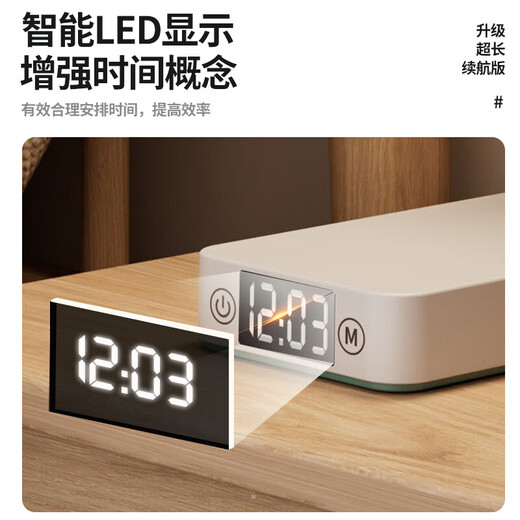 Desk lamp eye protection study eye protection desk lamp dormitory lamp bedroom bedside lamp folding rechargeable battery lamp Yimo Lin Jun L95 large capacity clock + power bank function + charging cable