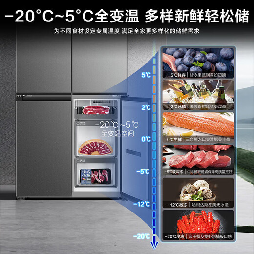 海尔冰箱出品统帅540升零嵌入四开门双开门十字对开门海尔冰箱风冷无霜一级能效双变频超薄家用电冰箱 540升零嵌式+EPP超净系统+干湿分储+三档变温