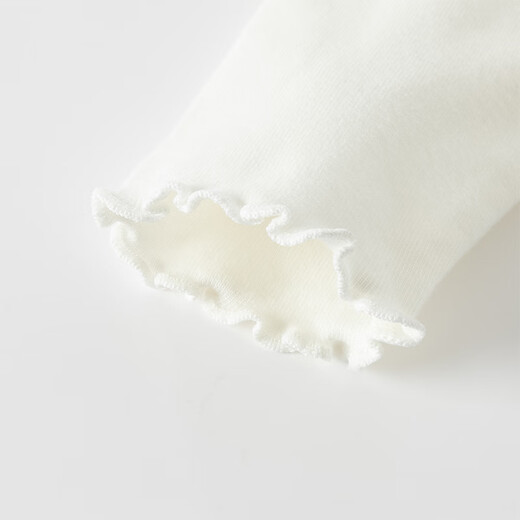 DAVE&BELLA children's antibacterial and anti-mite long-sleeved tops for baby girls spring new t-shirt casual children's clothes girls' bottoming shirt white ready in stock 90 cm (recommended height 80-90cm)