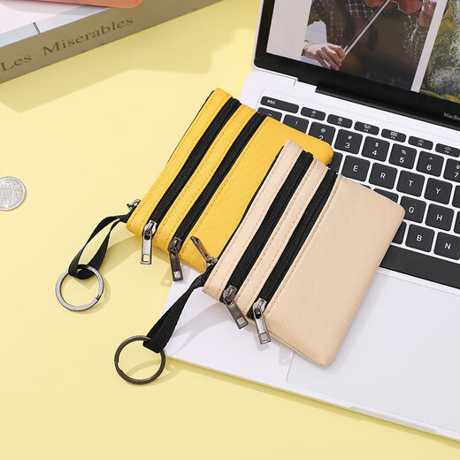 Jiemo Coin Brieftasche Frauen Leinwand Hand halten kleine Tasche Student Short Mini Wallet Card Bag Männer Reißverschluss Schlüsselmünze Militärgrün