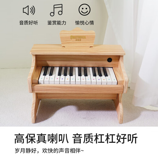俏娃宝贝（QIAO WA BAO BEI）宝宝生日礼物儿童木质小钢琴玩具可弹1周岁礼物2-3岁男女孩幼儿园