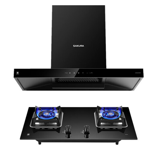 樱花（SAKURA）油烟机燃气灶套装 20方大吸力挥手启停自动清洗双层净滤油网5KW猛火燃气灶宽开孔熄火保护烟灶套装 TA01烟机+B9209燃气灶【天然气】5.0KW
