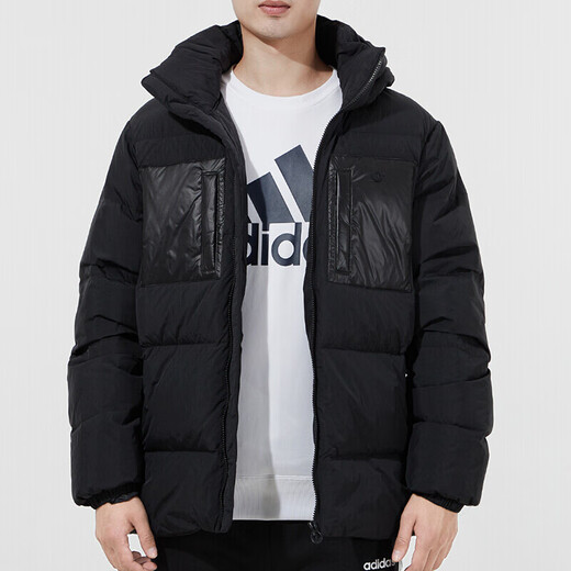Adidas Clover Herren -Down -Jacke Set 2025 Frühling Neue loses warme Jacke Drei gestreifte Hosen machen ein Foto von Single Down Jacket H13564 XL