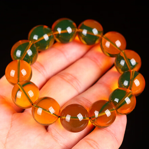 Dream Elements MENGYUANSU17mm Full Rare Mexican 6A Water Purified No Impurities Uncracked High Blue Amber Bracelet Bracelet