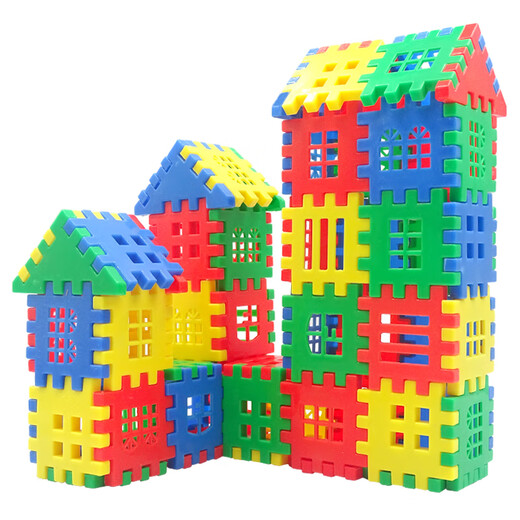 Docka children's digital squares for boys and girls toys 3-6 years old, insert and install kindergarten large house building block puzzle. Digital squares 320 pieces [storage box] + drawings
