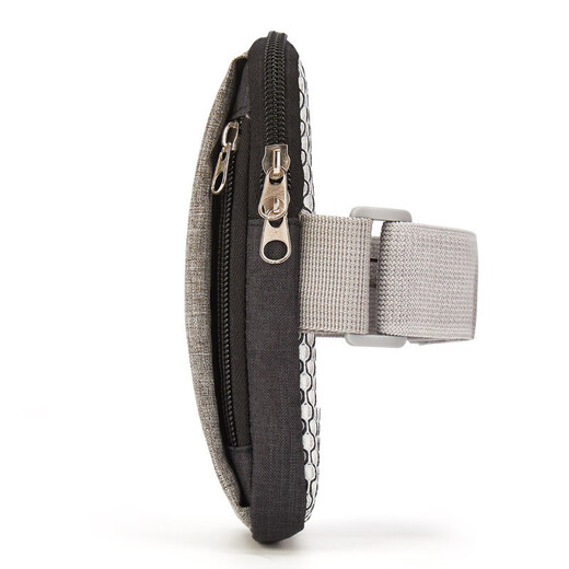 Mingjuxian Apple 16pro max mobile phone case Huawei mate70pro sports arm bag Xiaomi Redmi running OPPO Honor VIVO wrist mobile phone bag black and gray combination - suitable for mobile phones below 7.2 inches