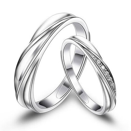 Yujingji Light Luxury High Quality Platinum Men's Ring Moissanite 950 Plain Ring Pair Ring Korean Style Men's Platinum Women's Ring (Closed) Please note the number