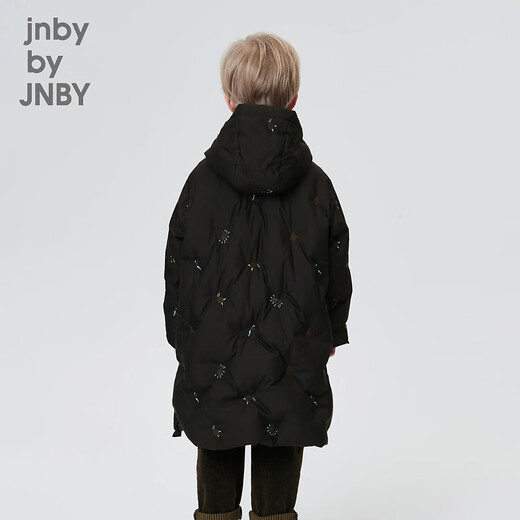 jnby by JNBY江南布衣童装冬装男女童长款羽绒服连帽刺绣图案儿童1N0C13601 001本黑 120 cm