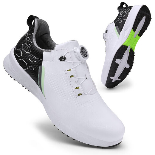 
Golf shoes with cabinet men and women same style shoes breathable automatic rotating lace-up casual shoes couples fixed 888A-white nailed 36