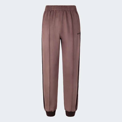 阿迪达斯 （adidas）三叶草运动裤女裤春季新款健身裤子透气休闲裤收口长裤IX1047 IX1047暗灰棕 L