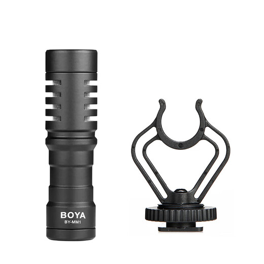 BOYA BY-MM1 Camera Microphone 2040 Directional Gun Microphone SLR Camera Radio Microphone External Microphone Video Shooting Radio Recorder Top Microphone BY-MM1-B Standard Edition (Black Bracket)
