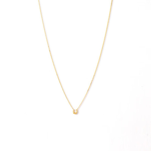 Gold fork diamond 18K gold necklace women's exquisite clavicle chain gift 18K gold diamond necklace 40cm