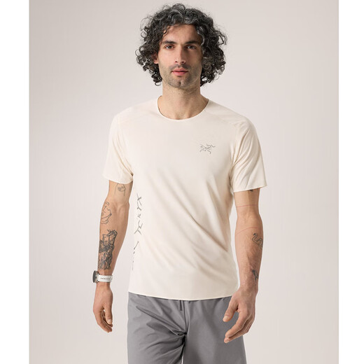 Archaeoptera Bird (Arc'teryx) Norvan Downword-Logo SS Herren Off-Road-Sport spricht schnell trocknend atmungsaktiven runden Hals-Kurzarm-T-Shirt X9720/arktisch Seidenpolar Weiß S (60 kg-70 kg) Größe groß