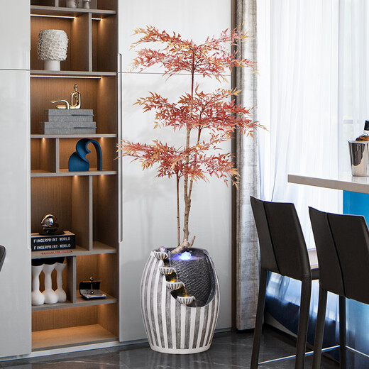 Modernes Wohnzimmer fließendes Wasser und Vermögen Ornamente Bürobrunnen Dekorationen TV