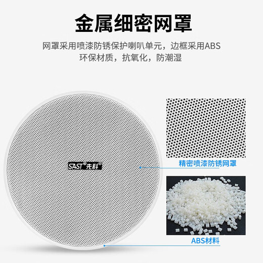 先科（SAST）6英寸吸顶音响套装功放机公共广播系统吊顶家用客厅会议店铺餐厅背景喇叭组合音箱一拖二SA-9010