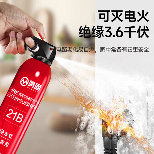 Minggu 21B water-based fire extinguisher portable vehicle-mounted household fire extinguisher bottle national fire certification equipment 620ml CW715625