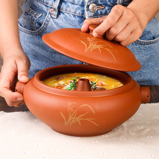 Tao Fuqi ceramic steam pot household steam pot chicken night sweat chicken pot steam soup pot special bottom pot electric steamer induction cooker Huangzhu steam pot 2700 ml + smart pot + steaming plate