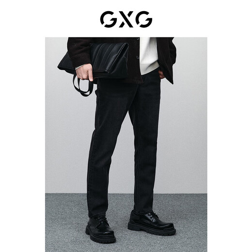 GXG Men's Wear Shopping Mall Same Style Dark Gray Slim Jeans Dark Gray 175/L
