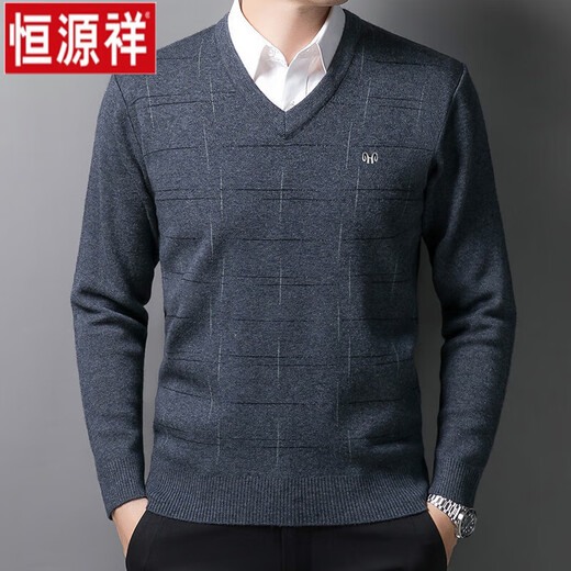 Hengyuanxiang Pull de cou masculin épaissis épaissis de poulet anti-poulet Collier de coeur papa Shirt de base chaude décontractée facile à prendre en charge du rouge violet foncé 6625 175 / 88A 135-155jin [Jin est égal à 0,5 kg]