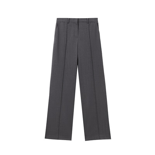 Langzi Wang Churan's same style wool professional gray straight wide-leg trousers retro suit pants winter new style Xingyue Gray L