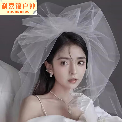 Le voile de mariage de la mariée de Yang Yu saisit les nuages ​​de fil et le voile gonflé de style coréen mariée Photographie de la rue Street Robe de mariée et maquillage fée 60 à 80 cm