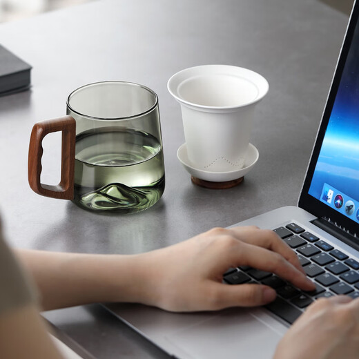 Shangyanfang tea cup tea water separation office meeting glass tea cup water cup men's personal high-end tea cup